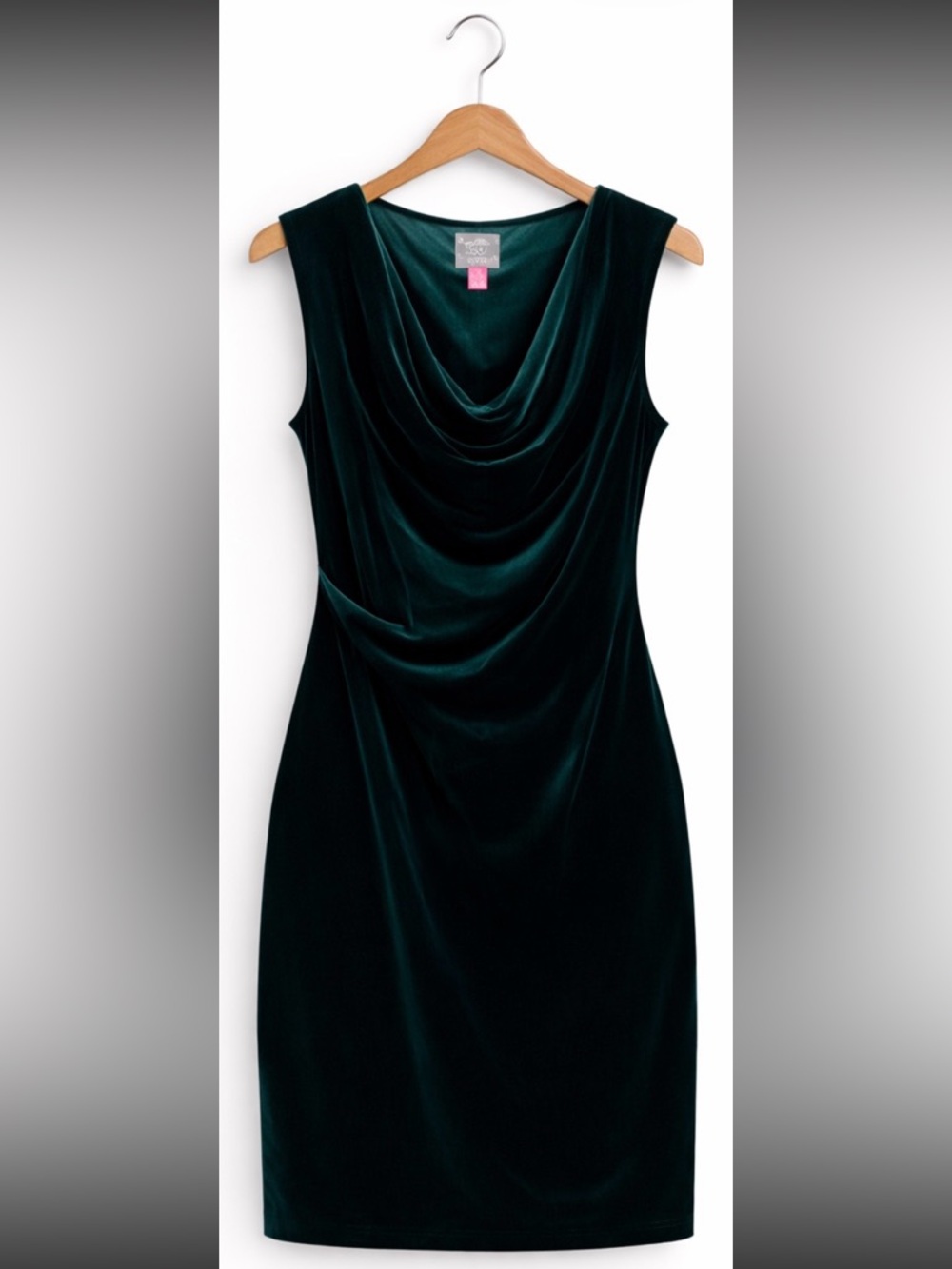 Vince Camuto Emerald Green Velvet Mini Dress Size 10 Cowl Neck